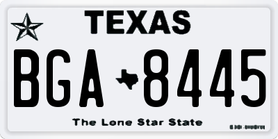 TX license plate BGA8445