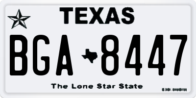TX license plate BGA8447