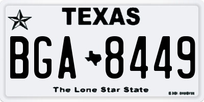 TX license plate BGA8449
