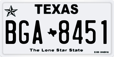 TX license plate BGA8451