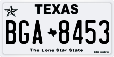 TX license plate BGA8453