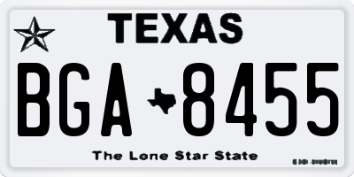 TX license plate BGA8455