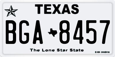 TX license plate BGA8457