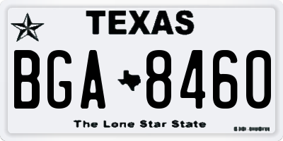TX license plate BGA8460