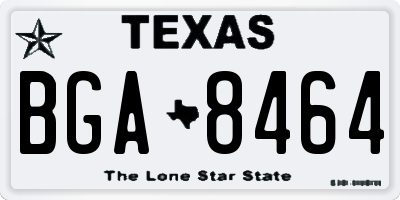 TX license plate BGA8464