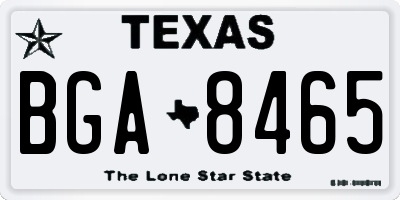 TX license plate BGA8465