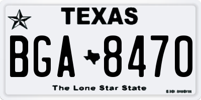 TX license plate BGA8470