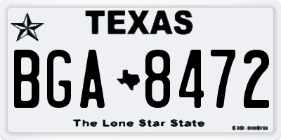 TX license plate BGA8472