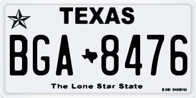 TX license plate BGA8476