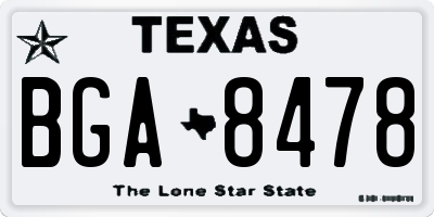 TX license plate BGA8478