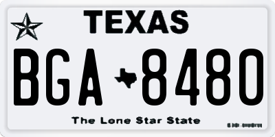 TX license plate BGA8480