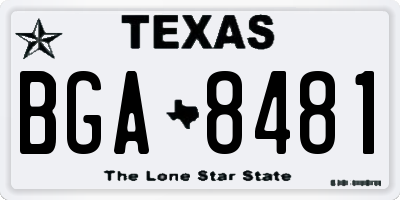 TX license plate BGA8481