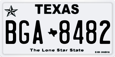 TX license plate BGA8482