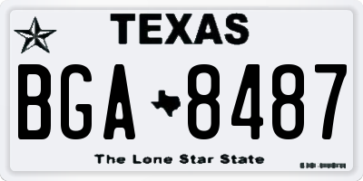TX license plate BGA8487