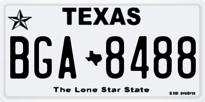 TX license plate BGA8488