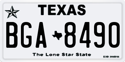 TX license plate BGA8490