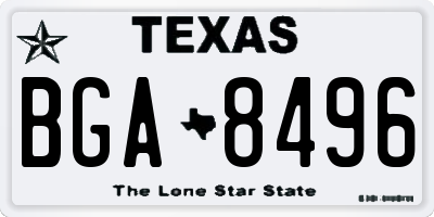 TX license plate BGA8496