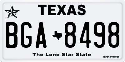 TX license plate BGA8498