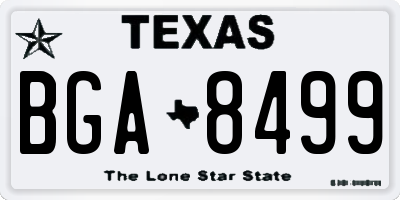 TX license plate BGA8499