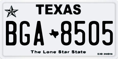TX license plate BGA8505