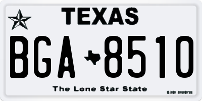 TX license plate BGA8510