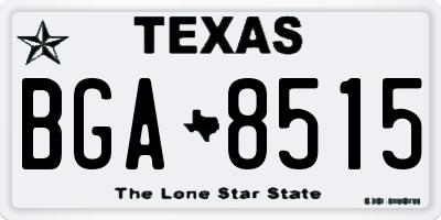 TX license plate BGA8515