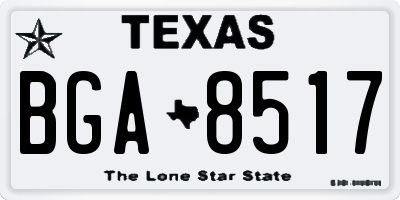 TX license plate BGA8517