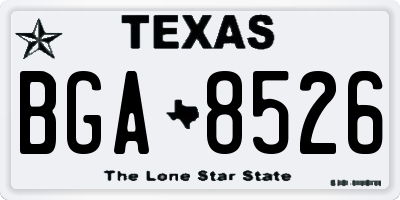 TX license plate BGA8526