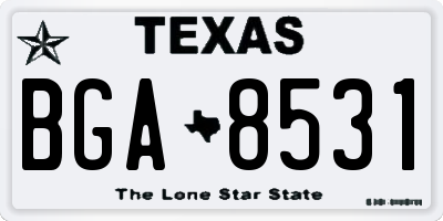 TX license plate BGA8531