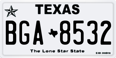 TX license plate BGA8532