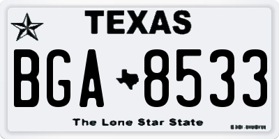 TX license plate BGA8533