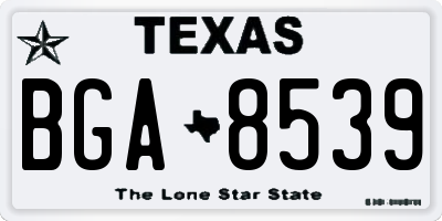 TX license plate BGA8539