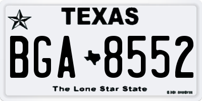 TX license plate BGA8552