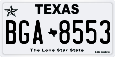 TX license plate BGA8553
