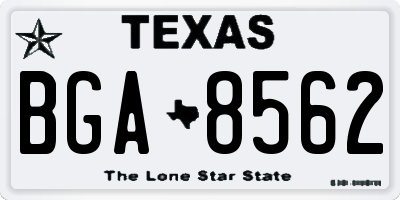 TX license plate BGA8562