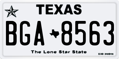 TX license plate BGA8563
