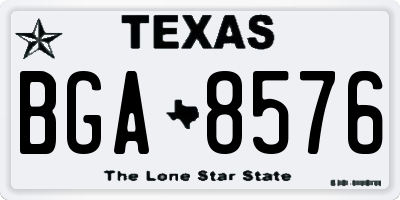 TX license plate BGA8576