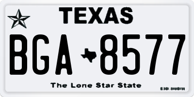 TX license plate BGA8577