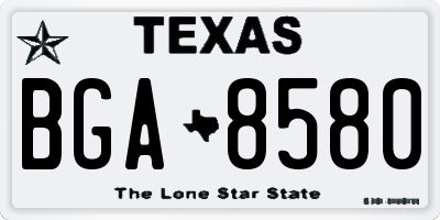 TX license plate BGA8580