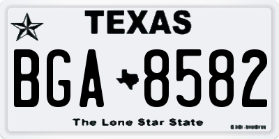 TX license plate BGA8582