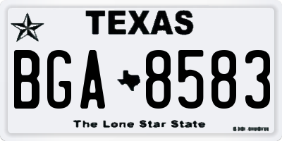TX license plate BGA8583