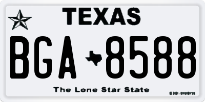 TX license plate BGA8588