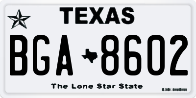 TX license plate BGA8602