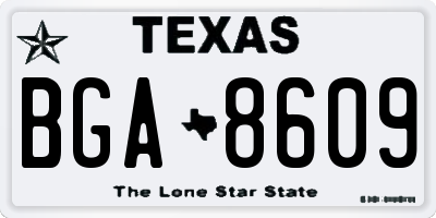 TX license plate BGA8609
