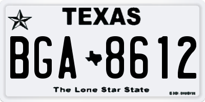 TX license plate BGA8612