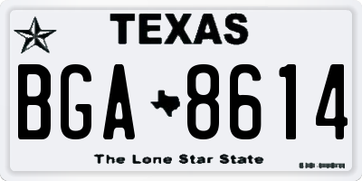 TX license plate BGA8614