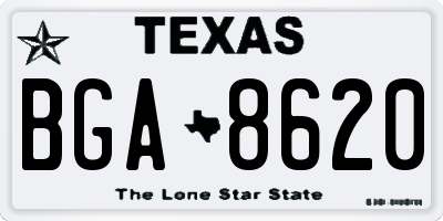 TX license plate BGA8620