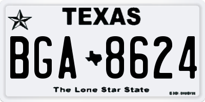 TX license plate BGA8624