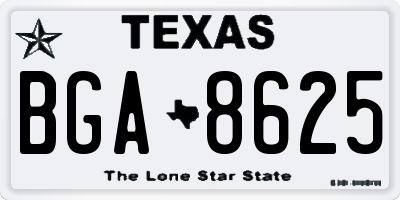 TX license plate BGA8625