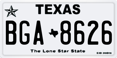 TX license plate BGA8626